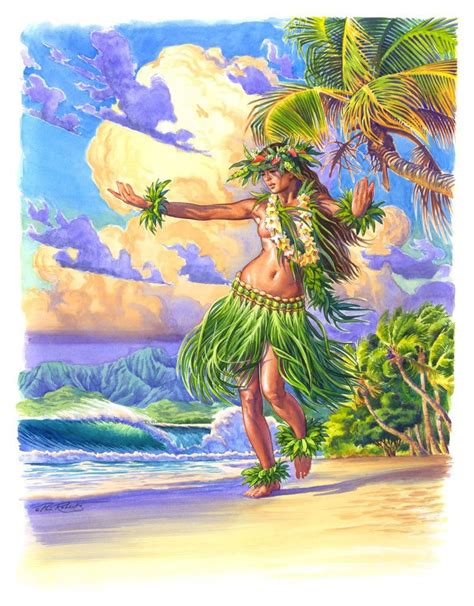 Tahitian Hula Girl The Bounty Fine Art Island