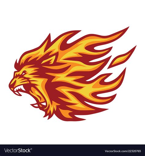 Procurando a logo free fire png para download? Lion head flaming fire logo Royalty Free Vector Image