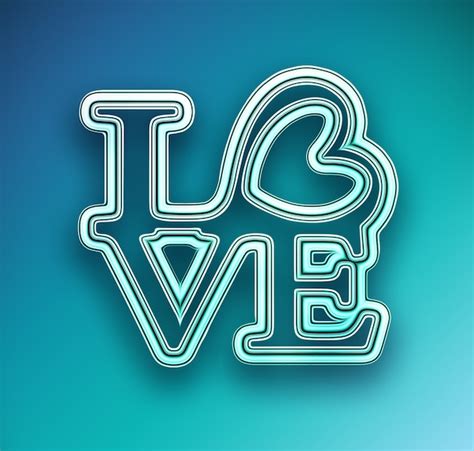 Premium Photo Simple Design With Text Love On Bright Blue Background