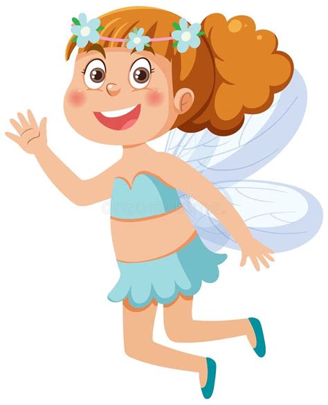 Cute Fairy Cartoon Character Isolated Stock Vector Illustration Of
