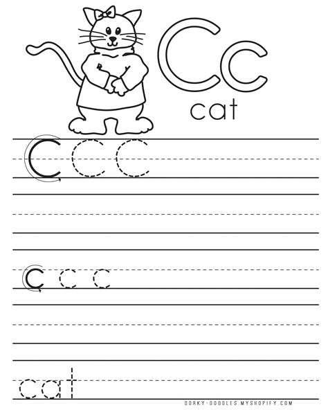 Letter C Practice Sheets