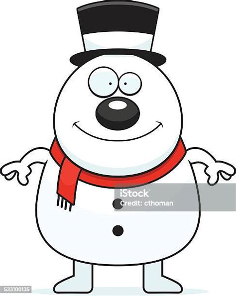 Smiling Cartoon Snowman Stock Illustration Download Image Now 2015
