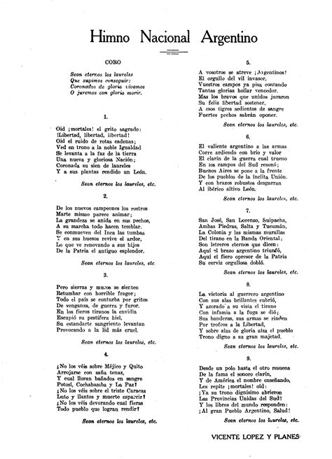 Himno Nacional Argentino National Anthem Of Argentina Himno Nacional