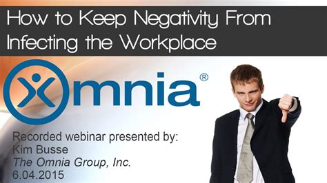 How To Keep Negativity From Infecting Your Workplace Youtube