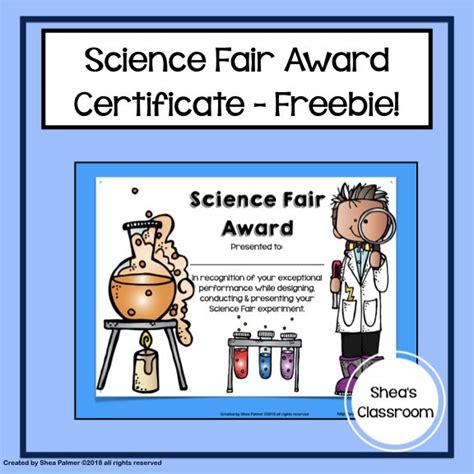Science Fair Award Certificates Freebie Science Fair Award Certificates Science Fair Awards
