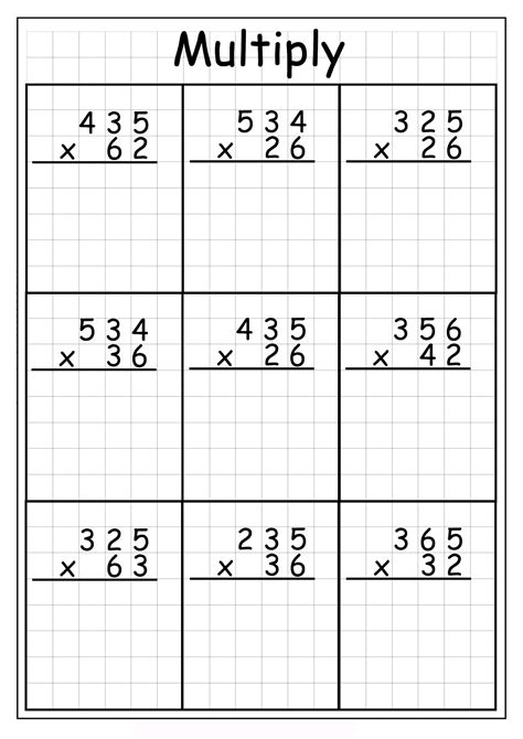 Multiplication Worksheets 3 Digit By 2 Digit