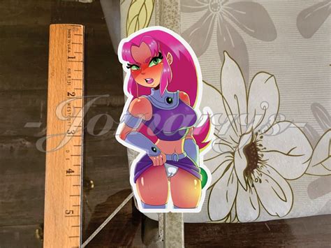 Teen Titans Starfire Custom Colored Sticker Decal Ecchi Pin Up Bikini Lewd A Ebay
