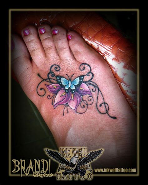 43 Lily With Butterfly Tattoos Ideas