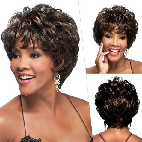 synthetic capless brown pixie cut hair asymmetrical side bang short curly wig ebay