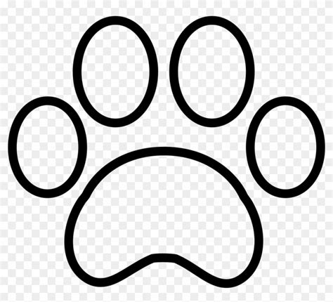 White Paw Print Paw Print Outline Svg Free Transparent Png Clipart