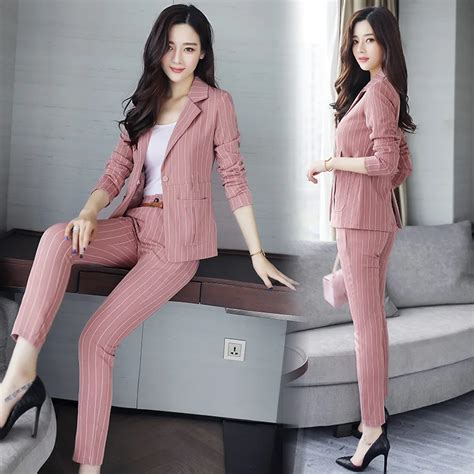 Professional Small Suit Spring And Autumn Suit Women Fashion New Korean Stripes Were Thin