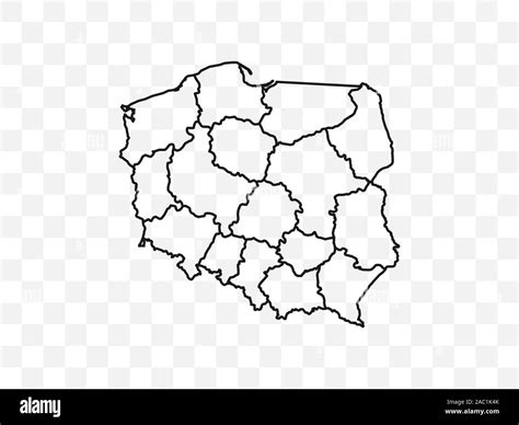Polen Karte Auf Transparentem Hintergrund Vector Illustration Stock