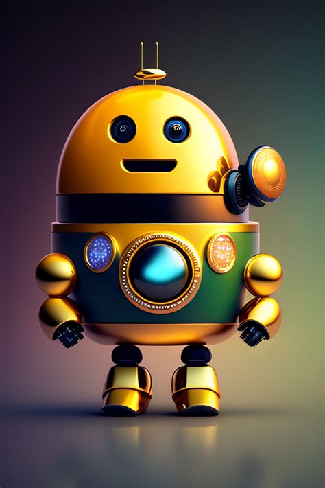 Lexica An Mascot Robot Smiling Modern Robot Round Robot Cartoon