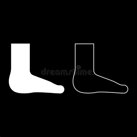 Foot Care Concept Human Ankle Sole Naked Set Icon White Color Vector Illustration Image Solid