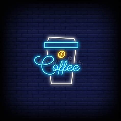 Coffee Neon Signs Style Text Vector Stock Vector Illustration Of