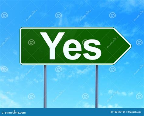 Finance Concept Yes On Road Sign Background Stock Illustration
