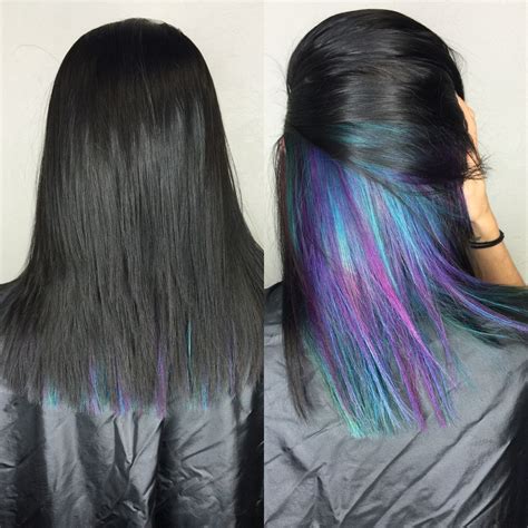 Black Teal And Purple Hair Underlights Hairbyjessq Underlights Hair