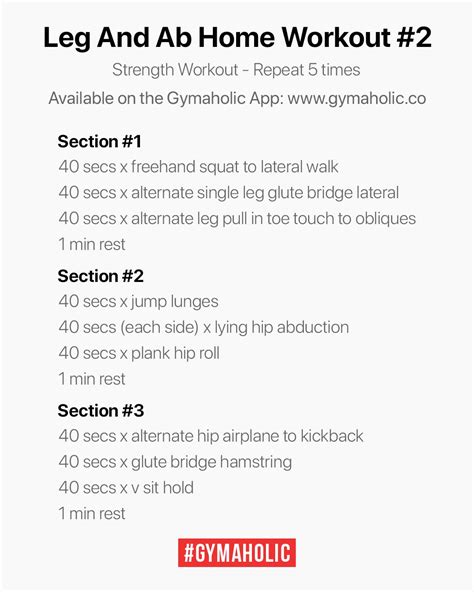 Leg And Ab Home Workout 2 Gymaholic Fitness App
