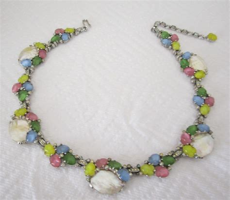 Crown Trifari Alfred Philippe Fruit Salad And Mother Of Pearl Necklace