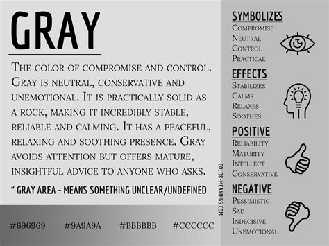 Gray Color Meaning - The Color Gray Symbolizes Compromise and Control