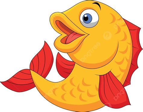 Cute Fish Cartoon Character Tropical Mascot Vector Character Tropical