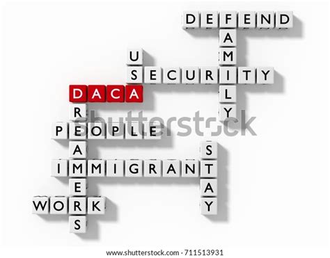 Crossword Puzzle Daca Keywords Immigration Concept Stock Illustration