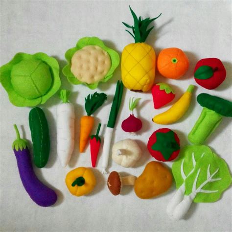 Felt vegetables felt fruit felt toys pretend play edutoys | Felt fruit, Felt food, Felt toys