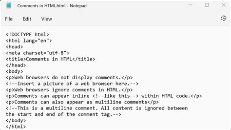 Comments In Html Instructions Teachucomp Inc