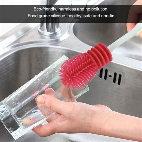 Kritne Silicone Cleaner Bottle Cleaning Brush 360 Degrees Silicone