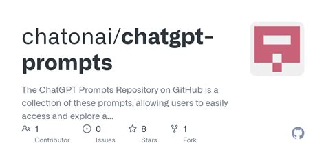 Github Chatonaichatgpt Prompts The Chatgpt Prompts Repository On