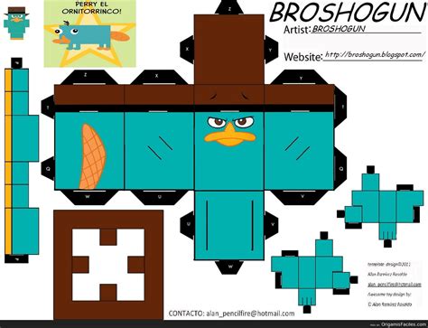 Origamis Y Papercraft Perry El Ornitorrinco Papercraft Perry The