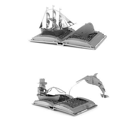 Buy Fascinations Metal Earth Book Sculpture 3d Metal Model Kits Moby And The Old Man And The Sea