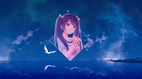 wallpaper anime girls ocean view anime wallpaper photoshop digital art picture in picture