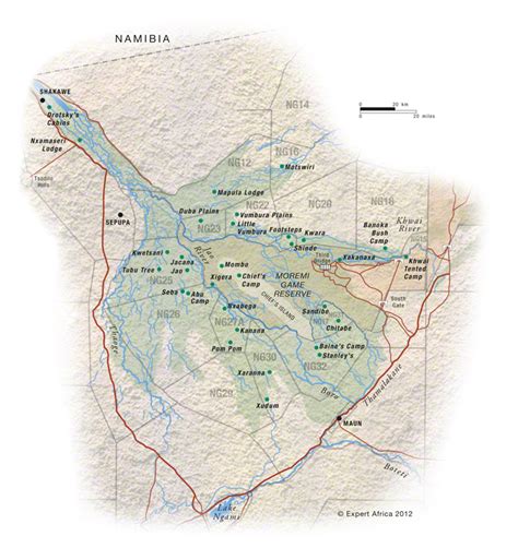 Reference Map Moremi Game Reserve In Botswana Expert Africa