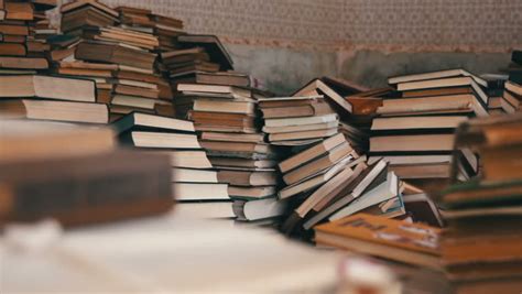 Stack Of Books Scattered On Stock Footage Video 100 Royalty Free