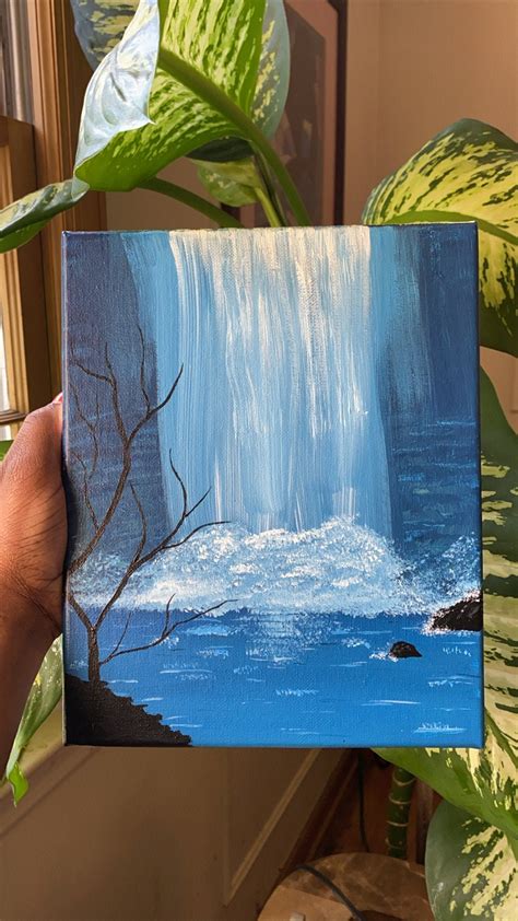 Waterfall Painting Etsy