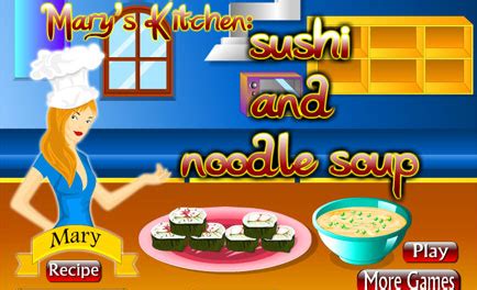 Macrojuegos te presenta su sección de juegos de cocina con sara donde podrás jugar a todo tipo de juegos de simulación de cocinar con la ayuda de sara, la joven cocinera. Juegos de Cocina de Mary sushi