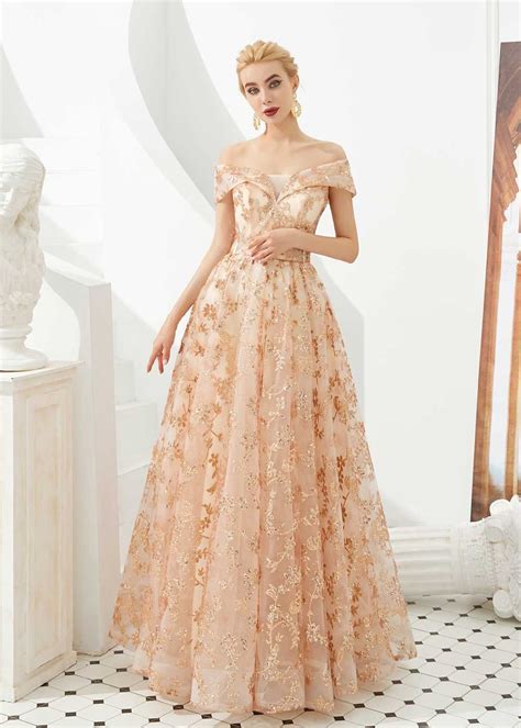 Rose Gold Lace Ball Gown Prom Dress Prom Dresses Vintage Tulle Prom