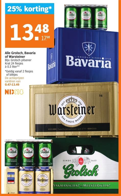 Alle Grolsch Bavaria Of Warsteiner Aanbieding Bij Albert Heijn