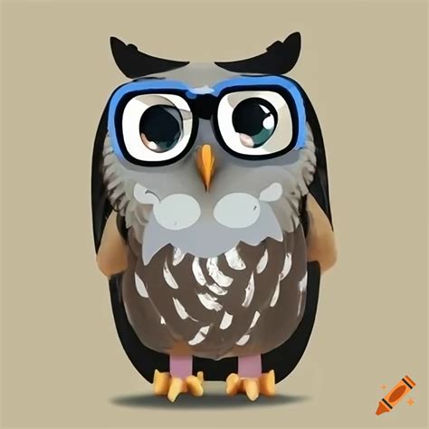 Image Of An Owl Wearing Glasses On Craiyon