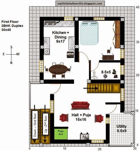 House Plan For 30x40 Site