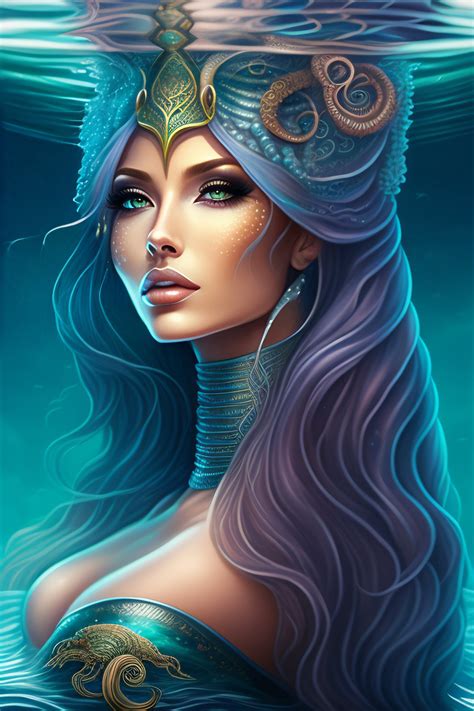 Lexica Streampunk Scorpion Beautiful Woman Intricate Detailed Long Tentacle Hair Ocean