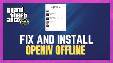 How To Fix Openiv And Install Offline Gta 5 Modding Youtube