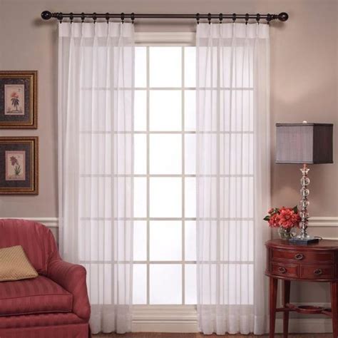 Voile Pinch Pleated Panel Pair Sheer Curtains Hc International