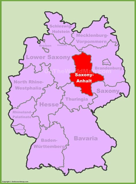 Saxony Anhalt Location On The Germany Map
