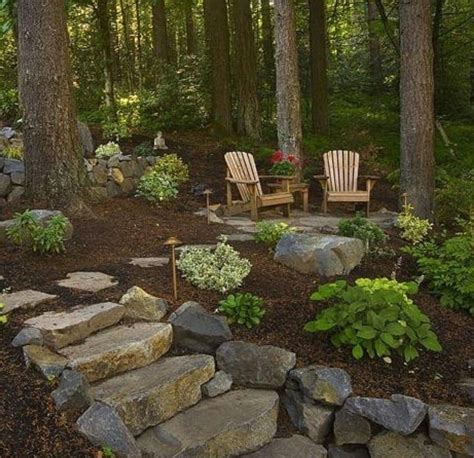 Sitting Area In A Well Landscaped Forest Simplegardenlandscape 1000