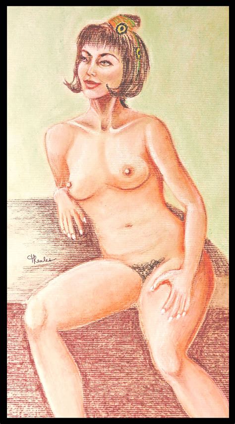 Dessin Femme Nue Assise Prune Drawing A Naked Seated Woman