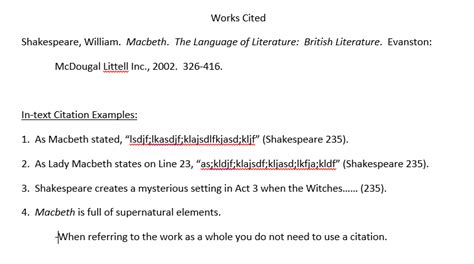 You must be figuring out how to cite shakespeare in your mla paper. Literary Analysis - English 12
