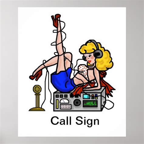Blonde Ham Radio Pin Up Girl Poster Customize It Zazzle