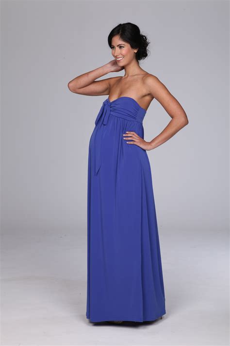 Stunning Blue Strapless Maxi Maternity Gown Maternity Gowns Formal